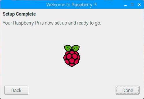 Удачное завершение первичной настройки Raspberry Pi